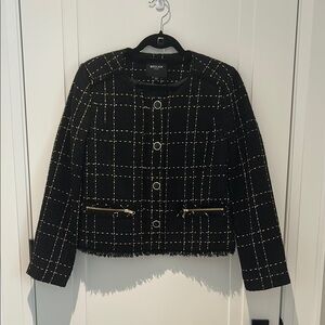 Beulah Black Blazer with Gold Accents